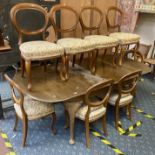 EXTENDING DINING TABLE & BALLOON BACK CHAIRS