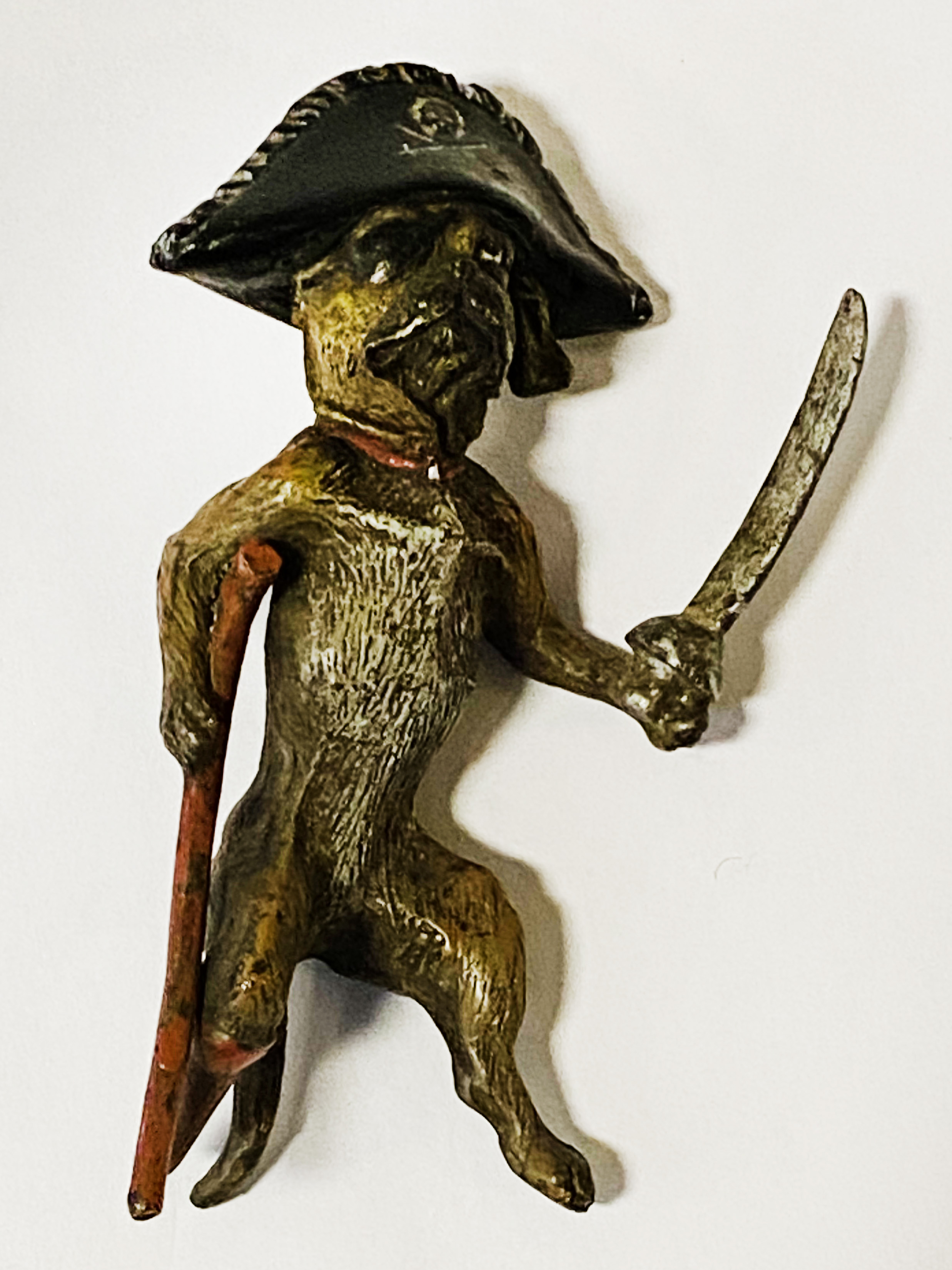COLD PAINTED BRONZE DOG PIRATE