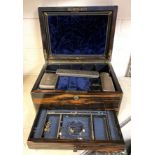 EARLY ROSEWOOD DRESSING SET OR VANITY CASE