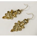 STERLING SILVER CITRINE GEMSTONE EARRINGS