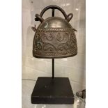 ORIENTAL BRONZE BELL ON STAND 23CMS (H)