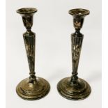 STERLING SILVER PAIR OF CANDLESTICKS 26CM (H)