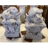 PAIR OF SWORD & SHIELD GARGOYLES