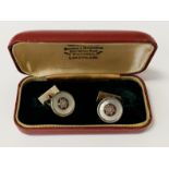 PAIR OF DIAMOND & RUBY CUFFLINKS