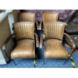 4 DESIGNER LEATHER CHAIRS