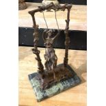 BRONZE GIRL ON SWING 26CMS 9H)