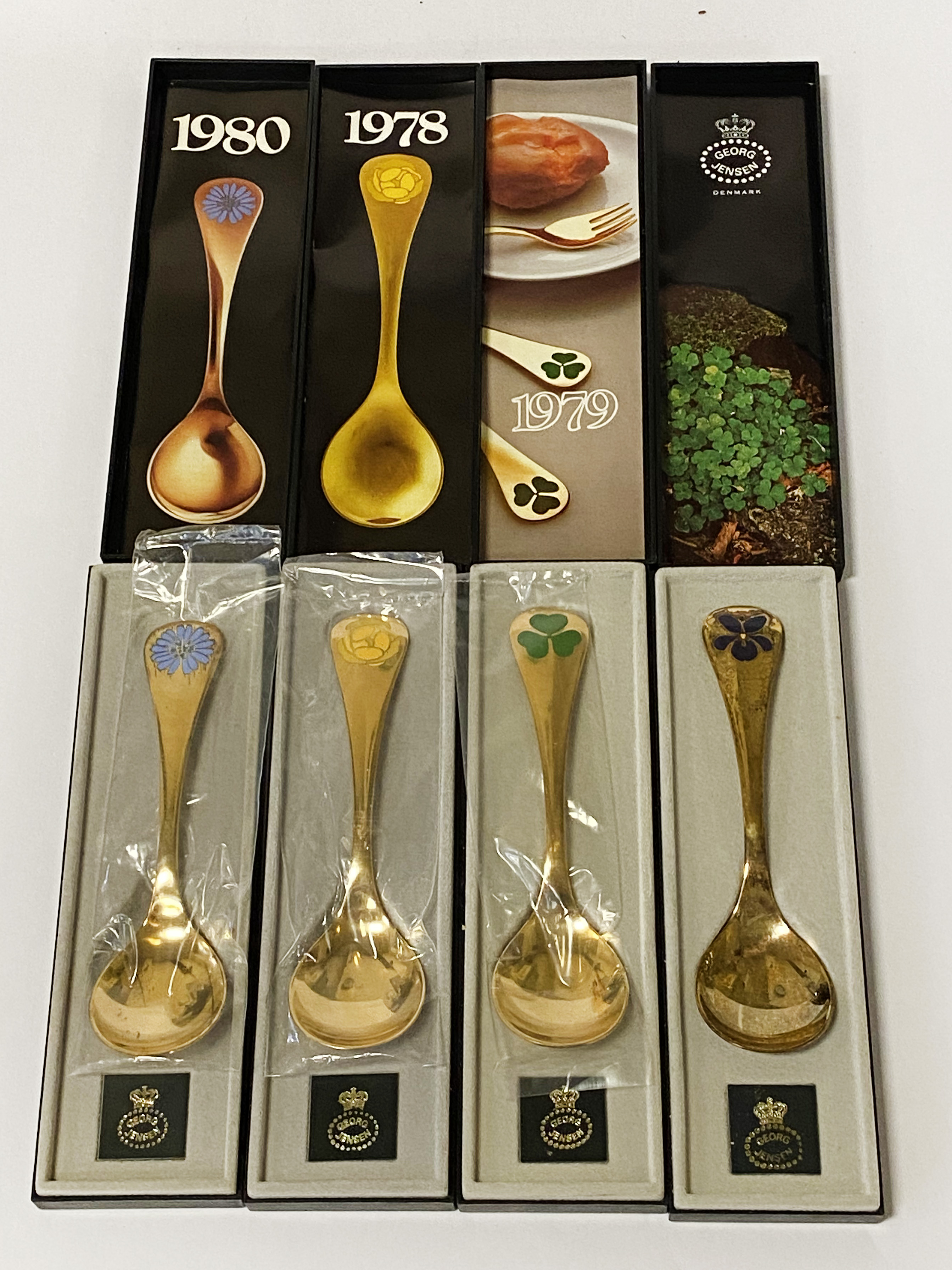 4 BOXED GEORG JENSEN SPOONS