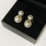 9CT GOLD DOUBLE PEARL STUD EARRINGS