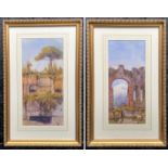 2 SIGNED WATERCOLOURS - LARGEST 37 X 17 CMS