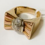 14CT GOLD OLD CUT DAMOND RING SIZE L/M 7.1 GRAMS APPROX