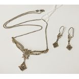 14CT GOLD NECKLACE & EARRING SET 12.9 GRAMS APPROX