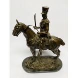 BRONZE OF A SOLDER ON HORSEBACK 57CMS (H) APPROX