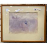 PER BERGMAN MIST II SIGNED WATERCOLOUR 33 X 23CMS