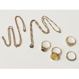 QTY OF 9CT GOLD ITEMS 23.6 GRAMS APPROC (INC. STONES)