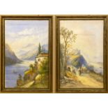 TWO SIGNED F.CATANO WATERCOLOURS - BOTH 65 X 42 CMS