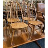 FOUR ERCOL DINING CHAIRS