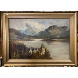 OIL ON CANVAS - LANDSCAPE OF LOCH AWE SIGNED W. RICHARDS