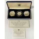 3 COIN SILVER PROOF COLLECTION & CERTIFICATE 1994