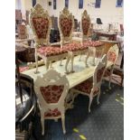 ORNATE TABLE, 6 CHAIRS - 2 CHAIRS HAVE SMALL CRACKS