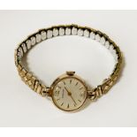 GARRARD 9CT CASED LADIES COCKTAIL WATCH - INSCRIBED - I L HANNINGTON BY SPERRY IN RECOGNITION OF