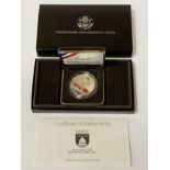 SILVER DOLLAR PROOF COIN TRUIMPH OF DEMOCRACY & CERTIFICATE