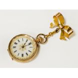 14CT GOLD ENAMELLED NURSES POCKET WATCH