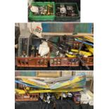 LARGE COLLECTION OF MODEL AIRPLANES & PARTS WITH MODEL HELICOPTERS
