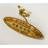 15CT GOLD & DIAMOND BROOCH