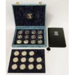 ROYAL MINT SET CASE OF 23 SILVER COINS. 21 - 925 SILVER & 2 X 0.500 SILVER COINS & CERTIFICATE