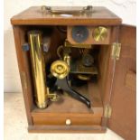 VICTORIAN MICROSCOPE (BOXED) WITH SLIDES