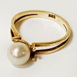 14CT GOLD & PEARL RING SIZE M