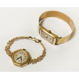 TWO VINTAGE GOLD WATCHES