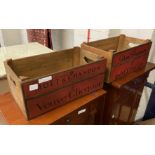 PAIR WOOD CHAMPAGNE BOXES