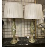 PAIR LARGE ONYX TABLE LAMPS 72CMS (H)