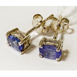 STERLING SILVER TANZANITE STUD EARRINGS