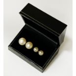 TWO SETS 9CT GOLD & PEARL EARRINGS