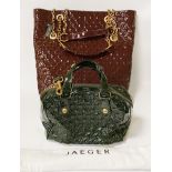 2 JAEGER HANDBAGS - 1 DUSTCOVER