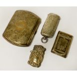HM SILVER CARD HOLDER & 3 OTHER SILVER ITEMS