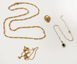 COLLECTION OF MOSTLY 9 CARAT GOLD & AN 18 CARAT GOLD CHAIN