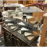 PAIR OF BEVELLED EDGE MIRRORED TWIST TABLES