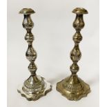 PAIR OF HM SILVER CANDLESTICKS 30CMS (H) APPROX