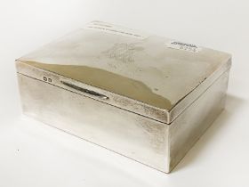 HM SILVER CIGARETTE BOX 1921 11.5CM X 8.5CM APPROX 280G