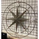 LARGE IRON GARDEN COMPASS 106CMS (DIAM)