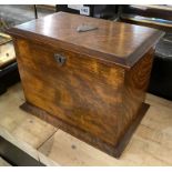 OAK STATIONARY BOX C.1920 ART DECO 20CM X 27CMS X18CMS