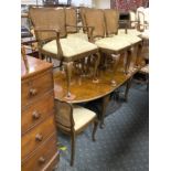 WALNUT DINING TABLE WITH 10 CHAIRS