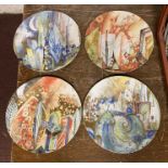 SET OF FOUR CHRISTINE BARTELS MODERN DECORATIVE PLATES -KAHLA