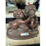 FRENCH TERRACOTTA CHERUB SCULPTURE - LATE 19THC, SIGNED ''CHOLIN'' - 29 CMS (H) APPROX