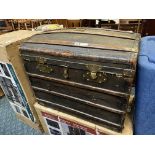 VICTORIAN MILITARY TRUNK WITH FITTED DRAWER - A.L KELLER