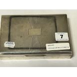 HM SILVER ART DECO CIGARETTE BOX WITH CAMPHORWOOD LINING - 3 CM (H) X 17 CM (W) X 11.5 CM (D)