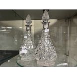 PAIR OF HM SILVER DECANTERS - 30 CMS (H) APPROX